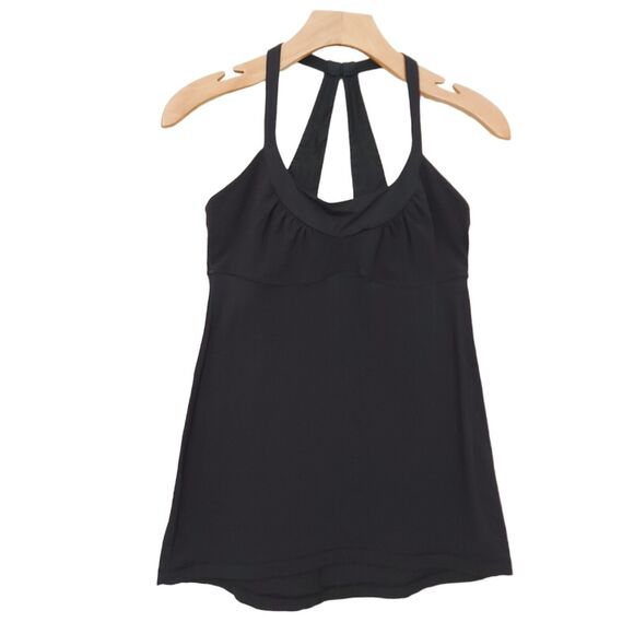 Lululemon Tank Top Womens 8 Black Wide Strap Athletic Gym Running Performance - Picture 1 of 8